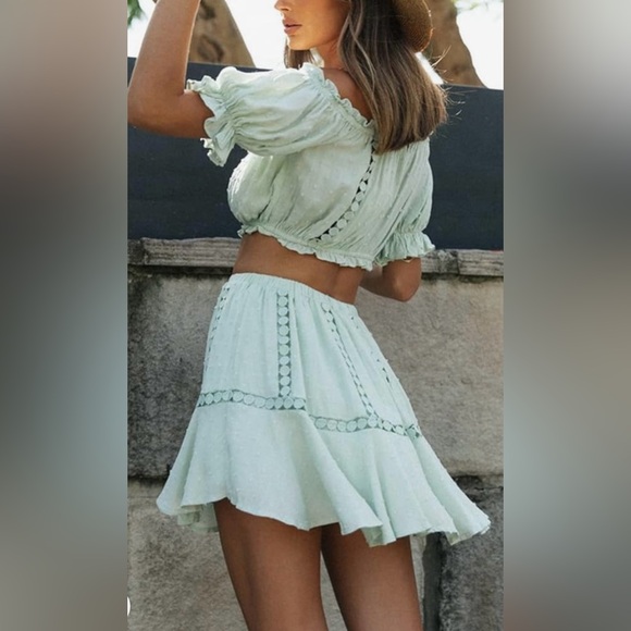 Dawwoti Summer 2-pce outfit. Mint Green Size XL. - Picture 4 of 5